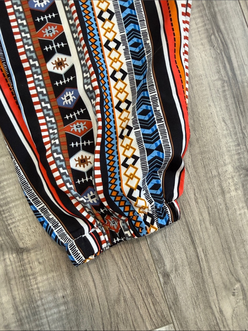 Women’s Lightweight Bohemian Striped Jogger Pants - Multi Color - Picture 3 of 3